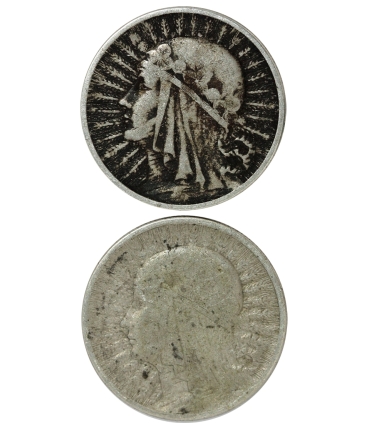 LOT 2 x 2 złote głowa kobiety 1933