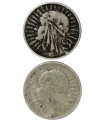 LOT 2 x 2 złote głowa kobiety 1933
