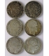 Lot Francja 6x10 franków, srebro 1930-1938, każdy rocznik inny