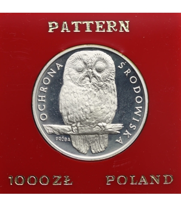 1000 złotych, Ochrona środowiska - sowa - próba, 1986, srebro