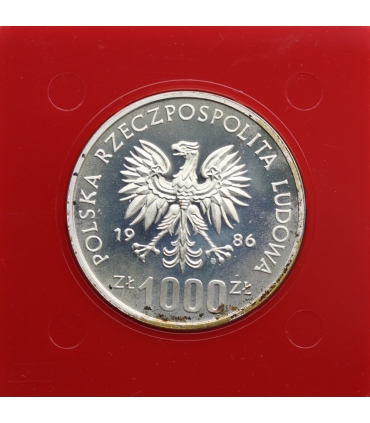 1000 złotych, Ochrona środowiska - sowa - próba, 1986, srebro