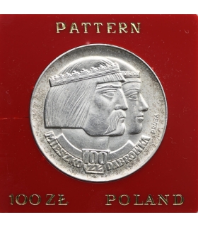 PRL 100 zł 1966, Mieszko i Dąbrówka, PRÓBA (profile)
