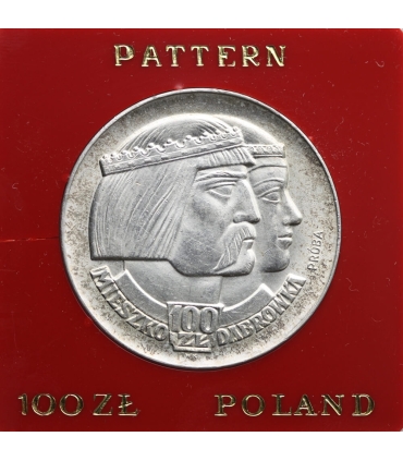 PRL 100 zł 1966, Mieszko i Dąbrówka, PRÓBA (profile)
