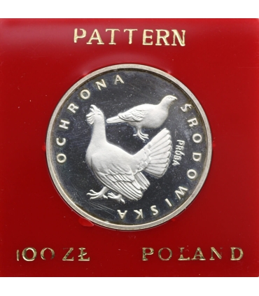 100 złotych, Ochrona środowiska - głuszce - próba, 1980, srebro