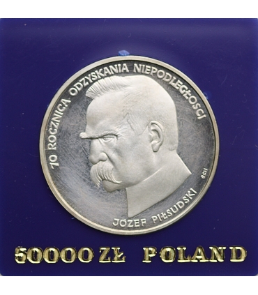 50000 złotych Piłsudski 70 rocznica niepodległości, wersja kolekcjonerska