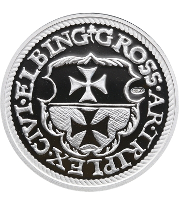 Replika trojak Elbląg 1539 Zygmunt I Stary, srebro Ag999, 15,5g