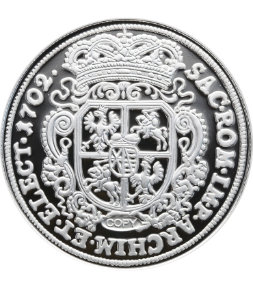Replika talar Lipsk August II Mocny 1702, srebro Ag999, 15,5g