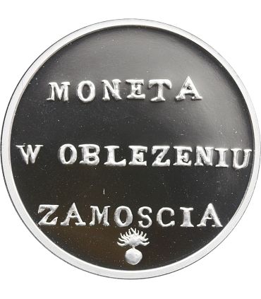 Replika 2 złote 1813, oblężenie Zamościa, srebro Ag999, 15,5g