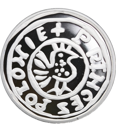 Replika denara Bolesława Chrobrego PRINCES POLONIE, srebro Ag999, 15,5g