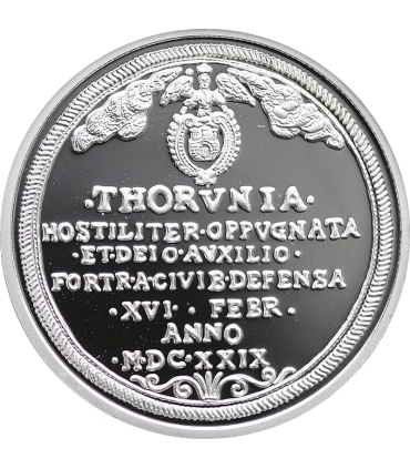 Replika talar oblężniczy Zygmunta III Wazy 1629 Toruń, srebro Ag999, 15,5g