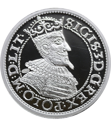 Replika szóstak Zygmunta III Wazy 1595, Wschowa, srebro Ag999, 15,5g