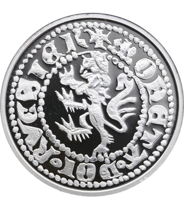 Replika grosz praski Wacław II, srebro, Ag999, 15,5g