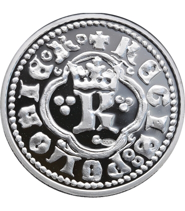 Replika grosz praski Wacław II, srebro, Ag999, 15,5g