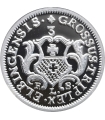 Replika trojak Elbląg 1763 August III Sas, srebro Ag999, 15,5g