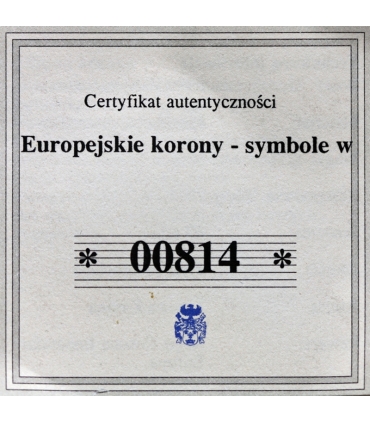 Medal Korona Ludwika XV, Europejskie korony, posrebrzany i złocony, 40 mm, certyfikat