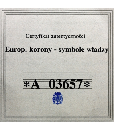 Medal Korona Bolesława Chrobrego, Europejskie korony, posrebrzany i złocony, 40 mm, certyfikat