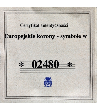 Medal Korona Bolesława Chrobrego, Europejskie korony, posrebrzany i złocony, 40 mm, certyfikat