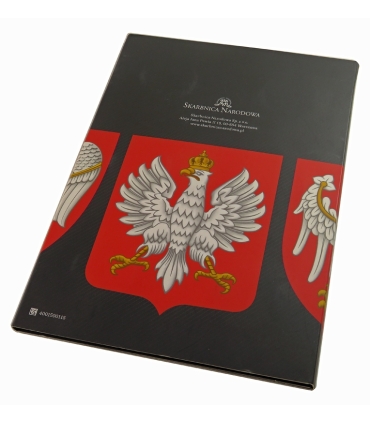 9 szt. zestaw historia godła polskiego, Ag 999, etui, certyfikaty