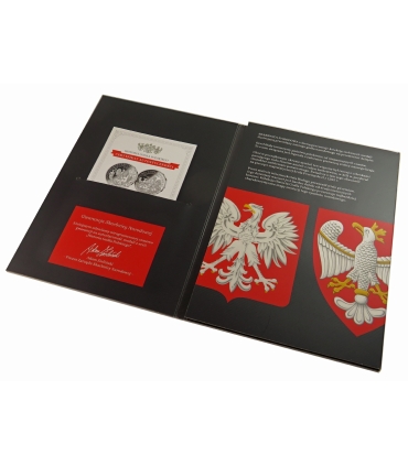 9 szt. zestaw historia godła polskiego, Ag 999, etui, certyfikaty