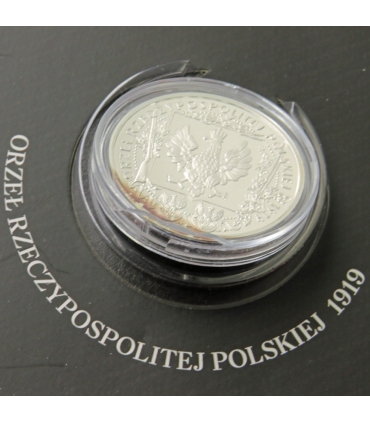 9 szt. zestaw historia godła polskiego, Ag 999, etui, certyfikaty