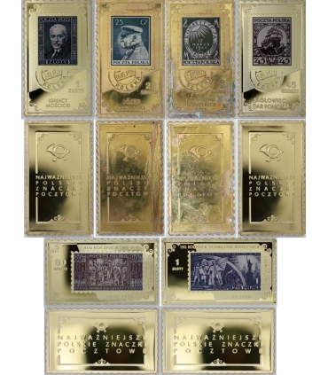 Zestaw 6 medali Najważniejsze polskie znaczki pocztowe