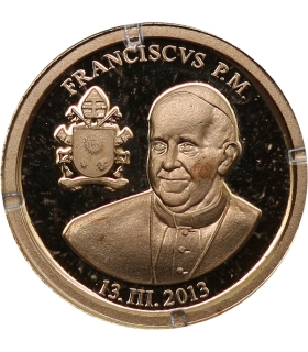 Medal Watykan Papież Franciszek 2013, złoto Au 585, 0,5 g, certyfikat
