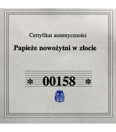 Medal Watykan Papież Jan XXIII – Watykan, złoto Au 585, 0,5 g, certyfikat
