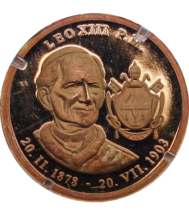 Medal Watykan Papież Leon XIII 2012 – złoto 585 Au, 0,5 g, certyfikat