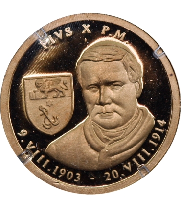 Medal Watykan Papież Pius X – Watykan, złoto Au 585, 0,5 g, certyfikat