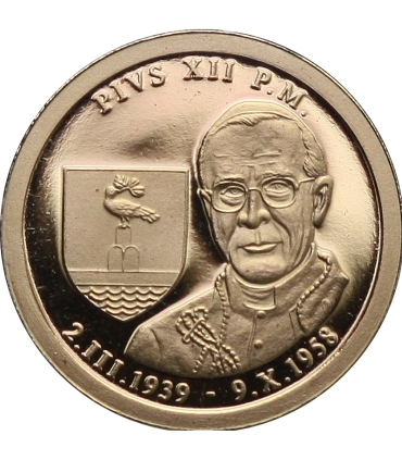 Medal Watykan Papież Pius XII – złoto Au 585, 0,5 g, certyfikat
