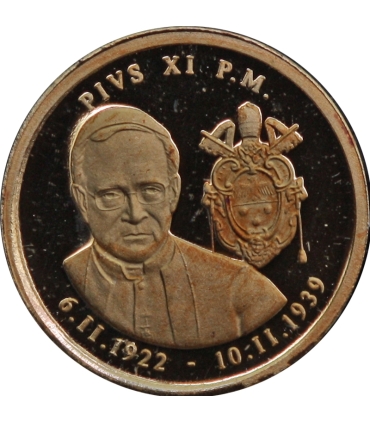 Medal Watykan Papież Pius XI – złoto Au 585, 0,5 g, certyfikat
