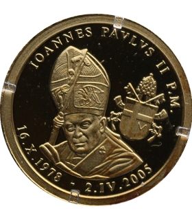 Medal Watykan Papież Jan Paweł II – złoto Au 585, 0,5 g, certyfikat