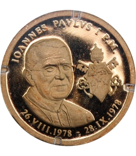 Medal Watykan Papież Jan Paweł I – złoto Au 585, 0,5 g, certyfikat