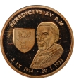 Medal Watykan Papież Benedykt XV – złoto Au 585, 0,5 g, certyfikat