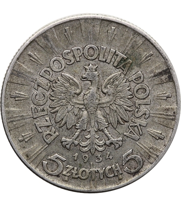 5 złotych Piłsudski 1934, stan 3
