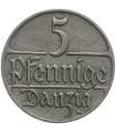 Wolne Miasto Gdańsk, 5 fenigów, 1923, stan 3