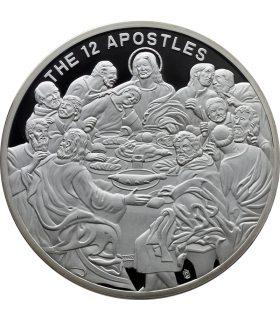 Medal 12 Apostołów – Ostatnia Wieczerza, 50 mm, 54 g, posrebrzana i pozłacana, certyfikat