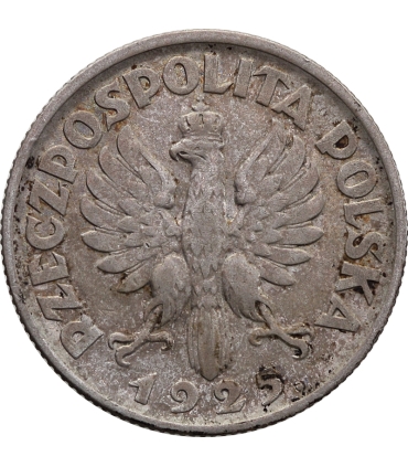 1 złoty 1925, żniwiarka kropka po dacie, stan 3
