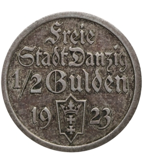 Wolne Miasto Gdańsk, 1/2 guldena 1923, stan 3