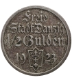 Wolne Miasto Gdańsk, 1/2 guldena 1923, stan 3