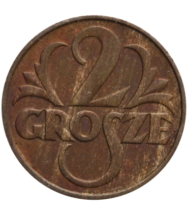 2 grosze 1933, stan 2, piękny połysk
