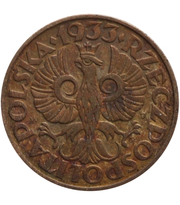 2 grosze 1933, stan 2, piękny połysk