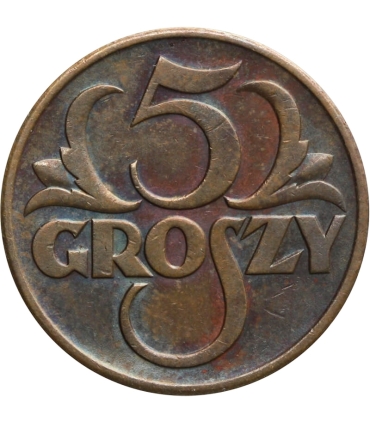 5 groszy 1939, stan 2+, b. ładna