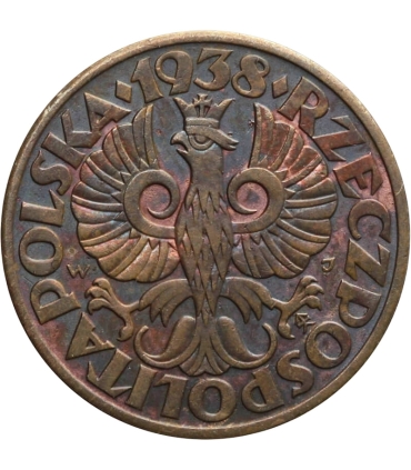 5 groszy 1938 rok, stan 2+