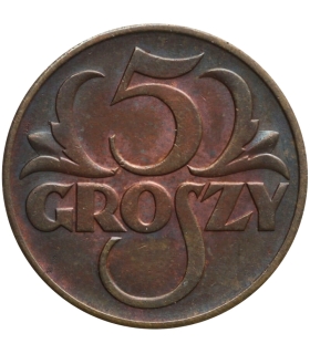 5 groszy 1938 rok, stan 2+