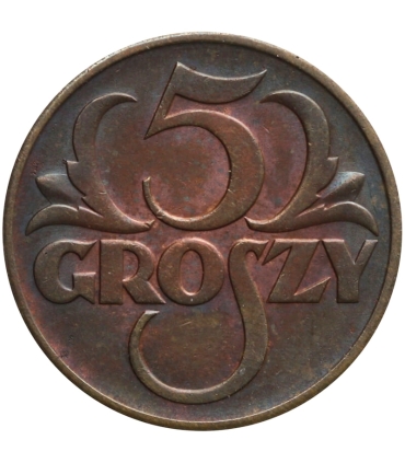 5 groszy 1938 rok, stan 2+