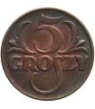 5 groszy 1938 rok, stan 2+