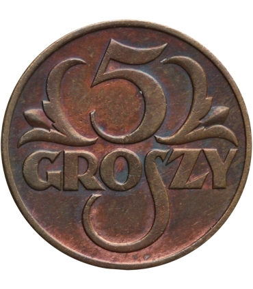 5 groszy 1937 rok, stan 2+