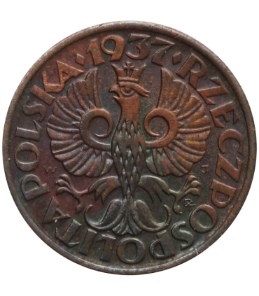 1 grosz, 1937, stan 2/2+