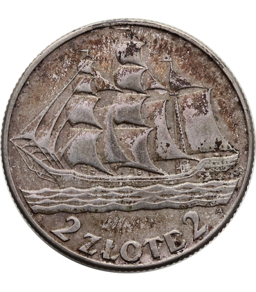 2 zł Żaglowiec 1936, stan 3